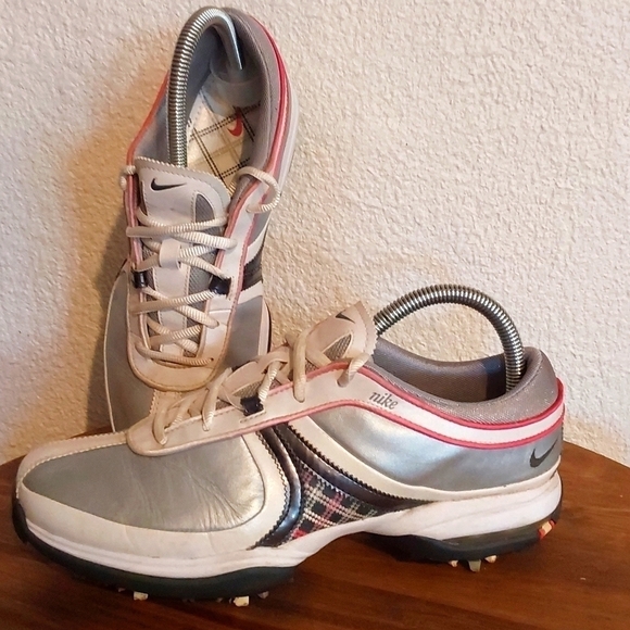 Nike Air Brassie Womens Golfing Shoes Gray/ Pink Plaid Sports Athletic Sz.8 - Picture 5 of 8
